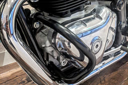 The gloss-black finished guard